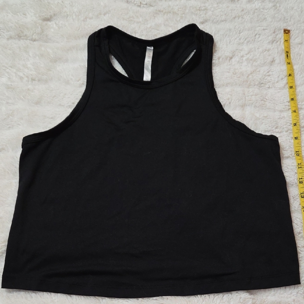 Fabletics Black Crop Sleeveless Tank Top